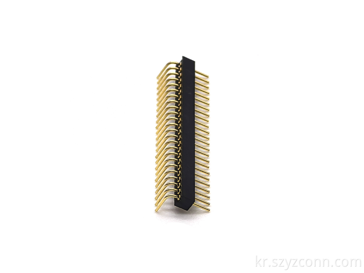 1.27mm 피치 가공 핀 헤더 커넥터 직각 H2.2mm 1*24P 1.27mm Pitch Machined Pin header Connector Right Angle H2.2mm 1*24P